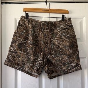 Brown Green Camo Athletic Drawstring Shorts